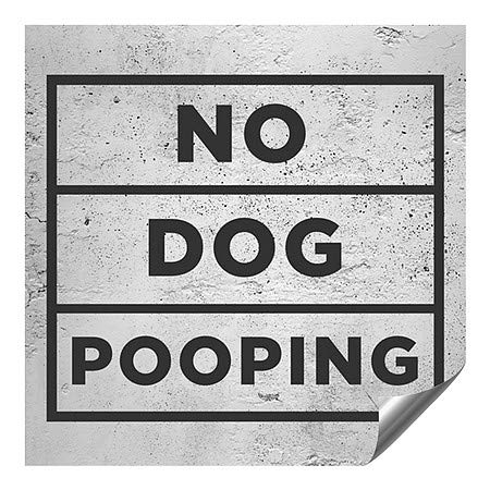אין כלב קקי-אפור בסיסית מדבקות קיר אלומיניום אלומיניום תעשייתי כבד | 36 x36